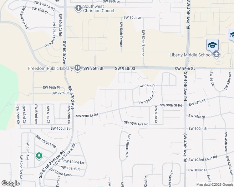 map of restaurants, bars, coffee shops, grocery stores, and more near 9678 Southwest 56th Circle in Ocala