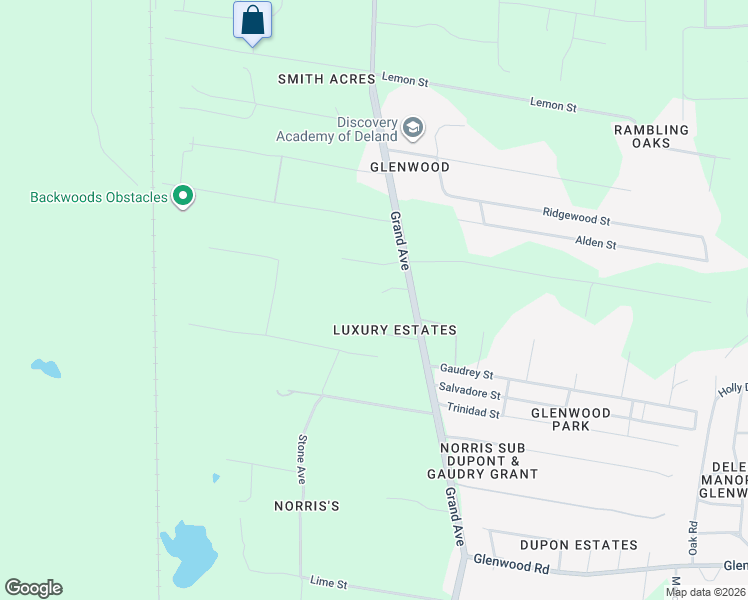 map of restaurants, bars, coffee shops, grocery stores, and more near 3060 Grand Avenue in DeLand