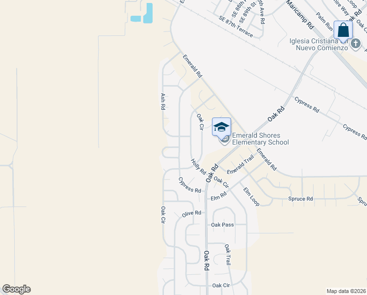 map of restaurants, bars, coffee shops, grocery stores, and more near 82 Ash Road in Ocala