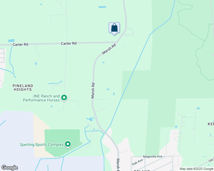 map of restaurants, bars, coffee shops, grocery stores, and more near 2999 Marsh Road in DeLand