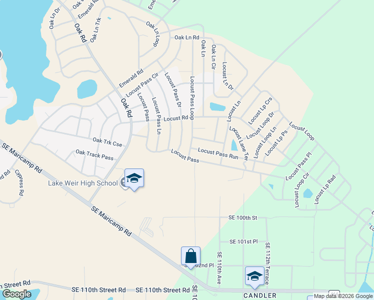map of restaurants, bars, coffee shops, grocery stores, and more near 247 Locust Pass Dr in Ocala