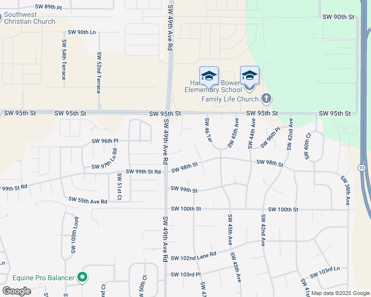 map of restaurants, bars, coffee shops, grocery stores, and more near 4805 Southwest 97th Place in Ocala