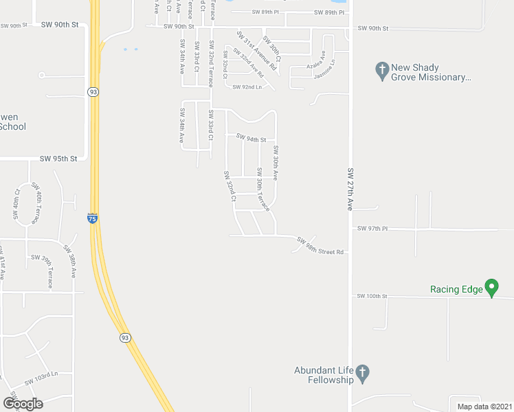 map of restaurants, bars, coffee shops, grocery stores, and more near 9680 Southwest 30th Terrace in Ocala