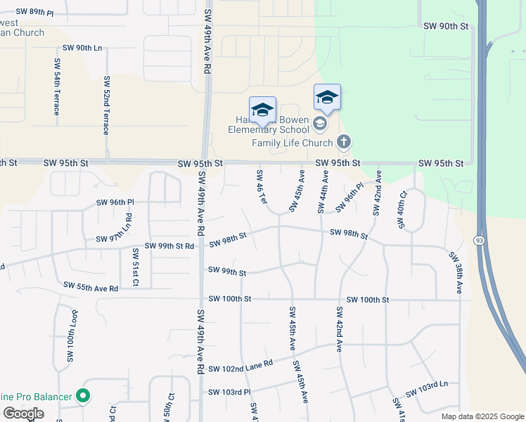 map of restaurants, bars, coffee shops, grocery stores, and more near 9668 Southwest 46th Terrace in Ocala