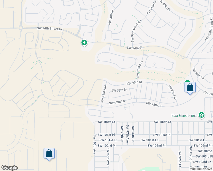 map of restaurants, bars, coffee shops, grocery stores, and more near 9688 Southwest 99th Avenue in Ocala