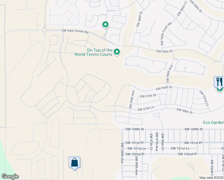 map of restaurants, bars, coffee shops, grocery stores, and more near 8900 Southwest 97th Street in Ocala