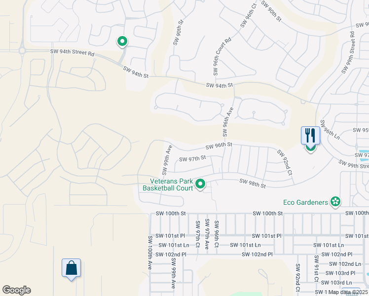 map of restaurants, bars, coffee shops, grocery stores, and more near 9807 Southwest 96th Street in Ocala