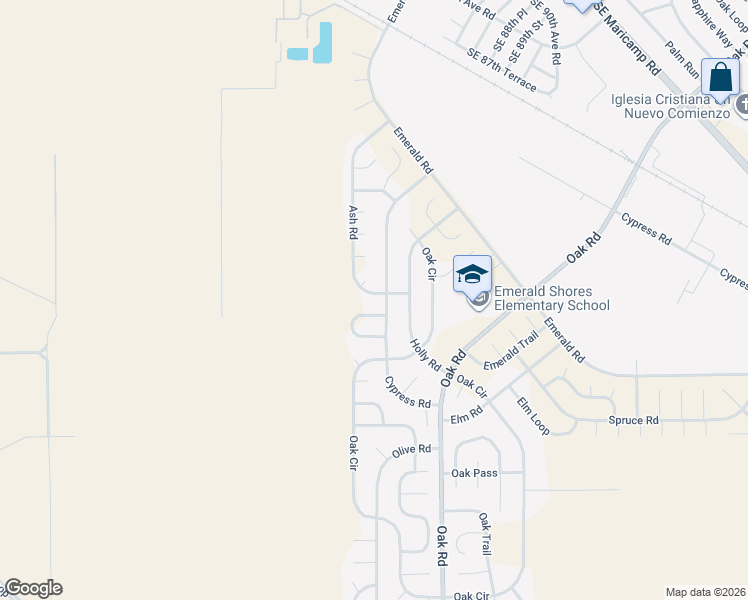 map of restaurants, bars, coffee shops, grocery stores, and more near 2 Ash Radial in Ocala