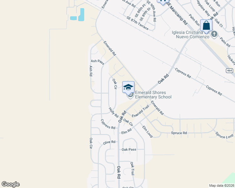 map of restaurants, bars, coffee shops, grocery stores, and more near 228 Oak Circle in Ocala