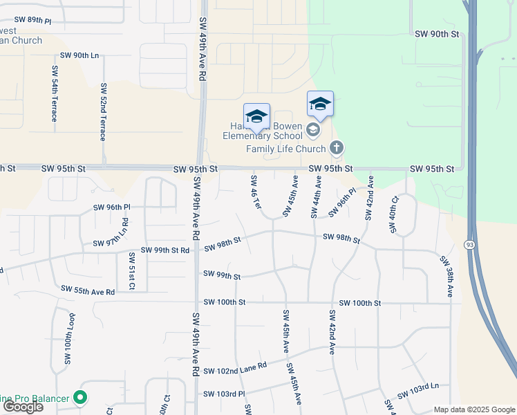 map of restaurants, bars, coffee shops, grocery stores, and more near 9668 Southwest 46th Terrace in Ocala