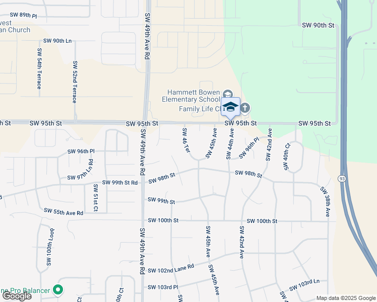 map of restaurants, bars, coffee shops, grocery stores, and more near 9668 Southwest 46th Terrace in Ocala
