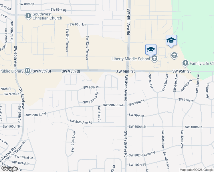 map of restaurants, bars, coffee shops, grocery stores, and more near 5061 Southwest 97th Place in Ocala