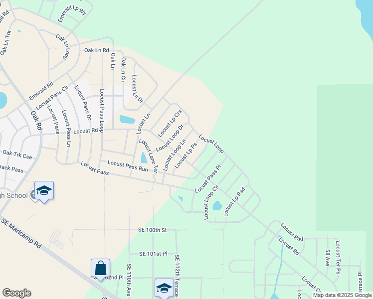 map of restaurants, bars, coffee shops, grocery stores, and more near 13 Locust Loop Drive in Ocala