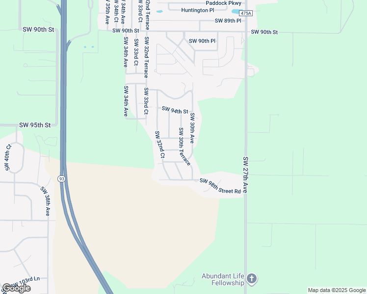 map of restaurants, bars, coffee shops, grocery stores, and more near 3060 Southwest 95th Place in Ocala