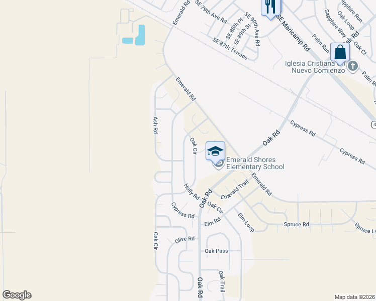 map of restaurants, bars, coffee shops, grocery stores, and more near 36 Holly Road in Ocala