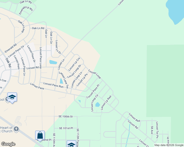map of restaurants, bars, coffee shops, grocery stores, and more near 3 Locust Loop Lane in Ocala