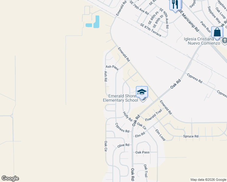 map of restaurants, bars, coffee shops, grocery stores, and more near 6 Ash Trce in Ocala