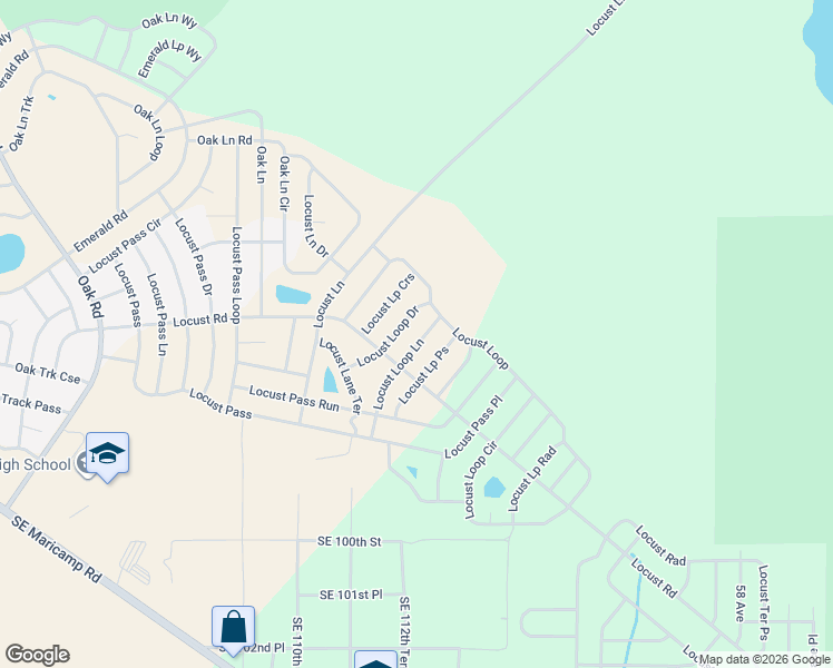 map of restaurants, bars, coffee shops, grocery stores, and more near 13 Locust Loop Drive in Ocala