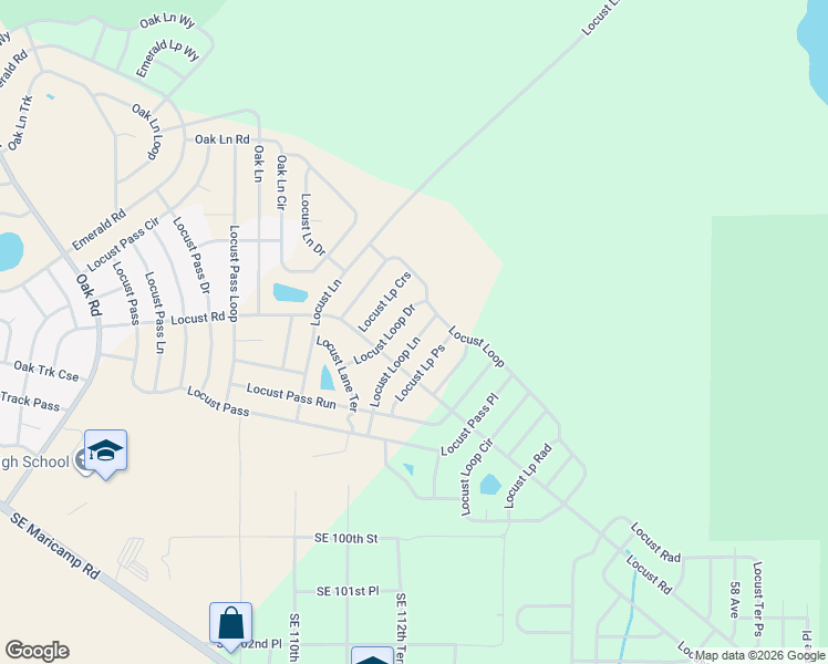 map of restaurants, bars, coffee shops, grocery stores, and more near 13 Locust Loop Drive in Ocala