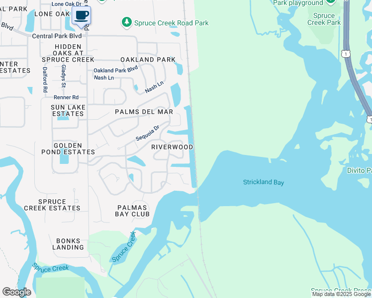 map of restaurants, bars, coffee shops, grocery stores, and more near 6218 Morning Drive in Port Orange
