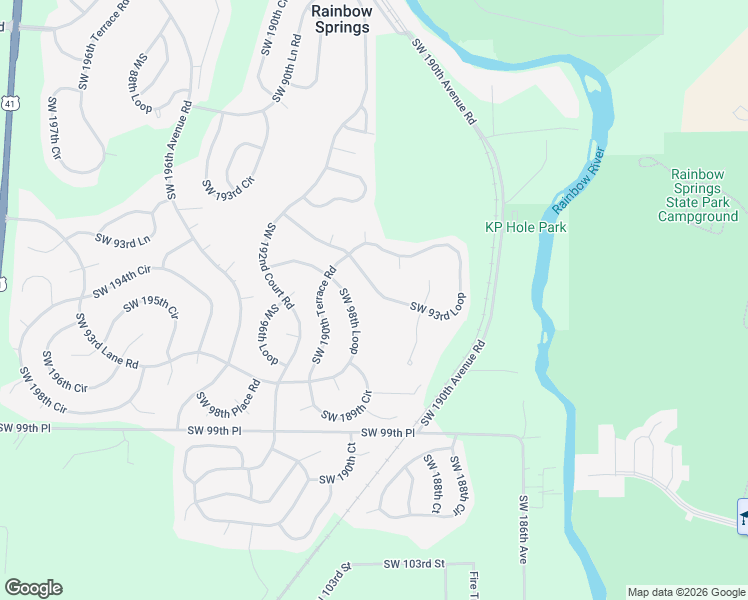 map of restaurants, bars, coffee shops, grocery stores, and more near 19034 Southwest 93rd Loop in Dunnellon