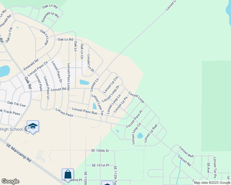 map of restaurants, bars, coffee shops, grocery stores, and more near 13 Locust Loop Drive in Ocala