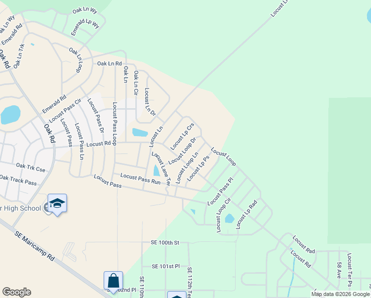 map of restaurants, bars, coffee shops, grocery stores, and more near 13 Locust Loop Drive in Ocala