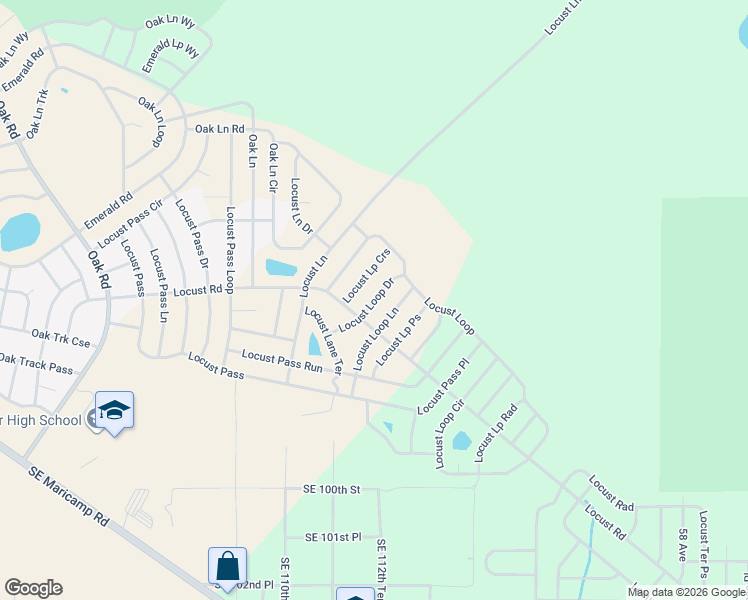 map of restaurants, bars, coffee shops, grocery stores, and more near 13 Locust Loop Drive in Ocala