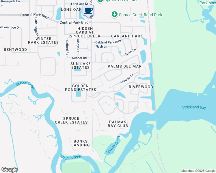 map of restaurants, bars, coffee shops, grocery stores, and more near 6193 Sequoia Drive in Port Orange