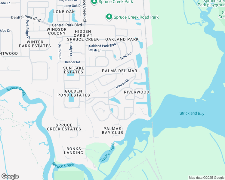 map of restaurants, bars, coffee shops, grocery stores, and more near 6180 Olympic Court in Port Orange