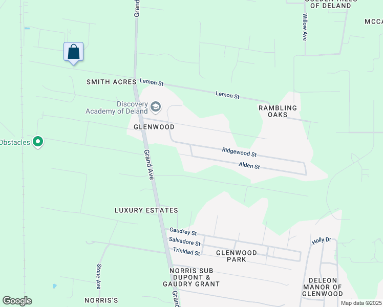 map of restaurants, bars, coffee shops, grocery stores, and more near 3325 Chester Avenue in DeLand