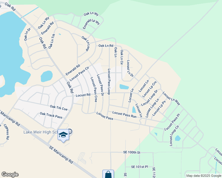 map of restaurants, bars, coffee shops, grocery stores, and more near 248 Locust Pass Loop in Ocala