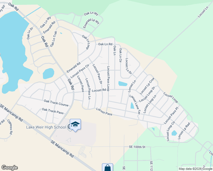 map of restaurants, bars, coffee shops, grocery stores, and more near 231 Locust Pass Drive in Ocala