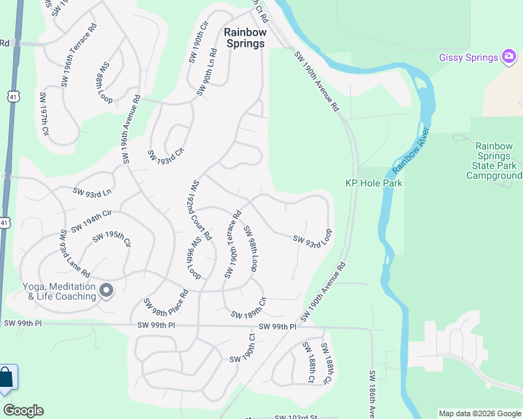 map of restaurants, bars, coffee shops, grocery stores, and more near 19075 Southwest 93rd Loop in Dunnellon