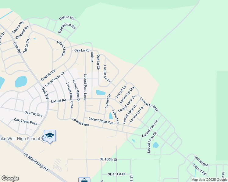 map of restaurants, bars, coffee shops, grocery stores, and more near 244 Locust Road in Ocala