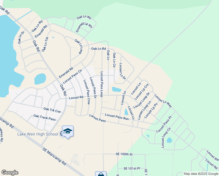 map of restaurants, bars, coffee shops, grocery stores, and more near 248 Locust Pass Loop in Ocala