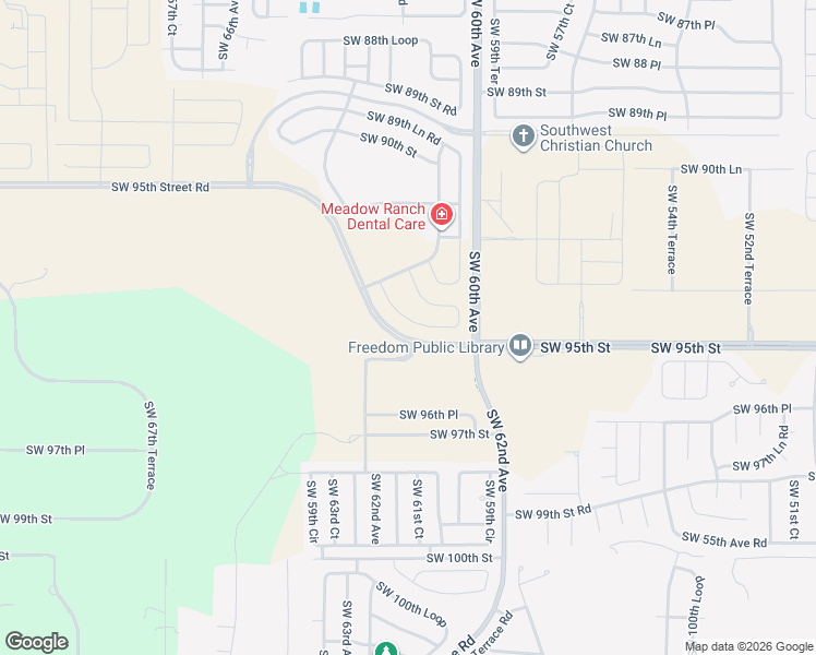 map of restaurants, bars, coffee shops, grocery stores, and more near Southwest 95th Street Road in Ocala