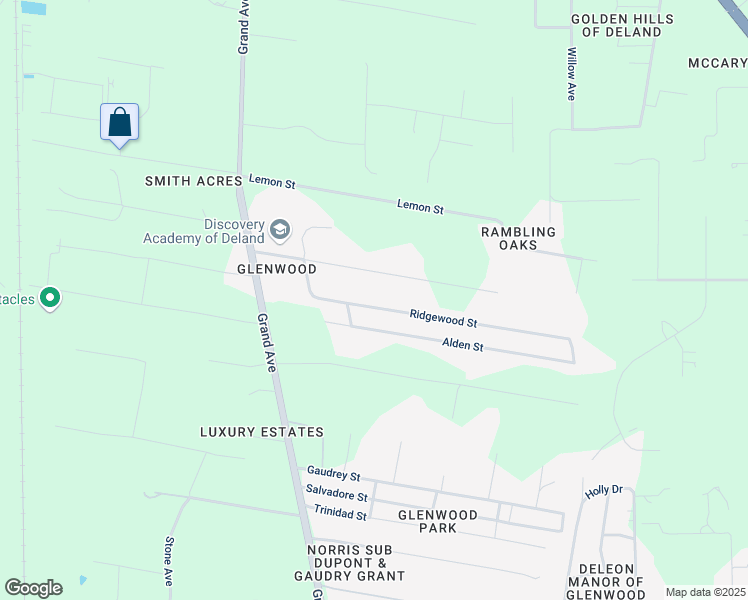 map of restaurants, bars, coffee shops, grocery stores, and more near 3325 Chester Avenue in DeLand