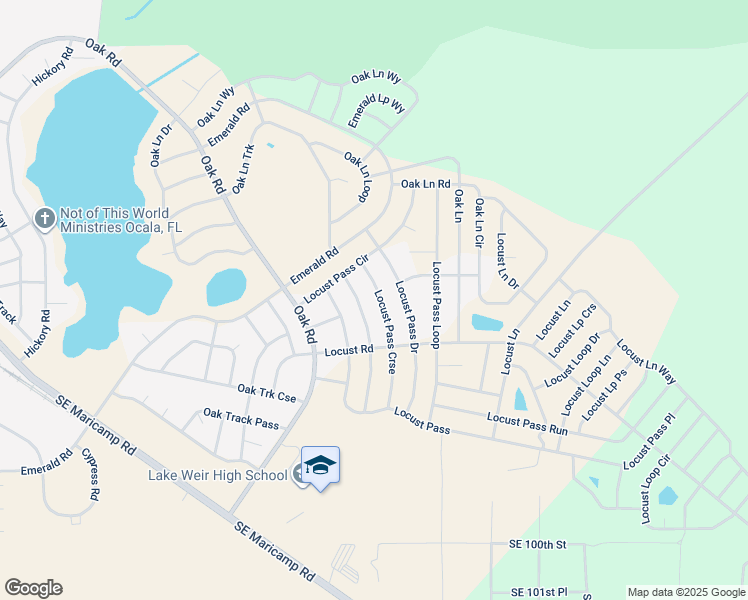 map of restaurants, bars, coffee shops, grocery stores, and more near 212 Locust Pass Course in Ocala