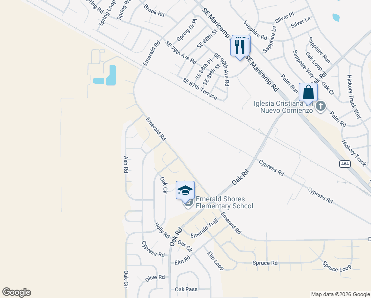 map of restaurants, bars, coffee shops, grocery stores, and more near 36 Holly Rd in Ocala