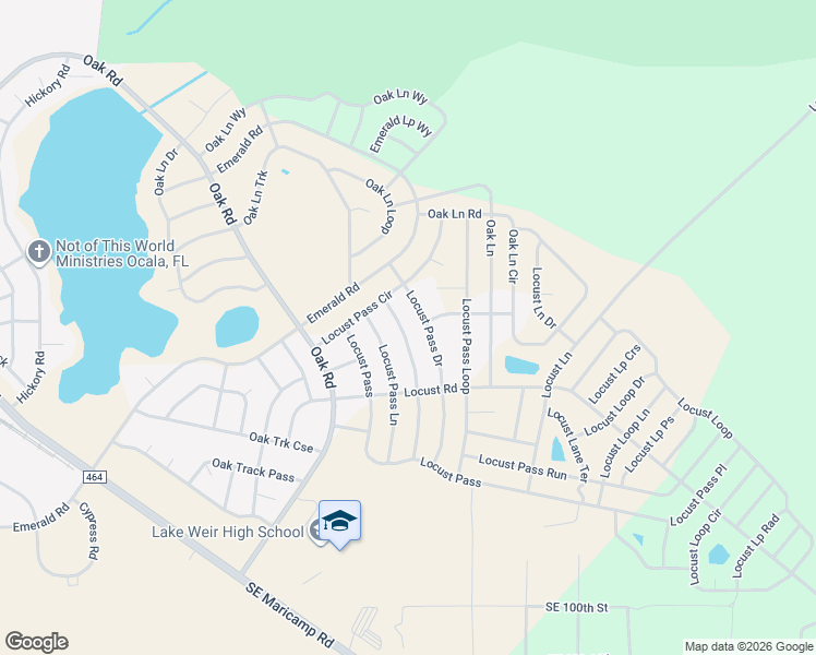 map of restaurants, bars, coffee shops, grocery stores, and more near 213 Locust Pass Course in Ocala