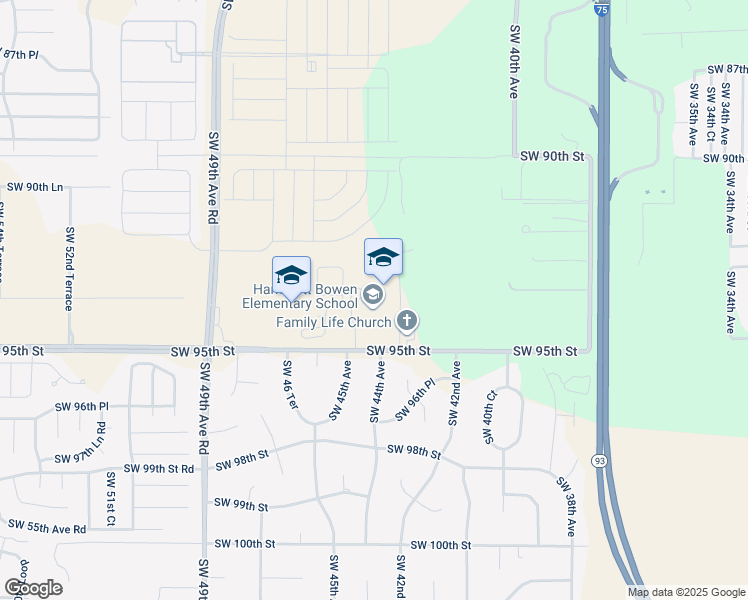 map of restaurants, bars, coffee shops, grocery stores, and more near 4397 Southwest 95th Street in Ocala