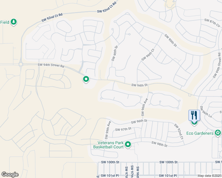 map of restaurants, bars, coffee shops, grocery stores, and more near 9440 Southwest 98th Terrace in Ocala