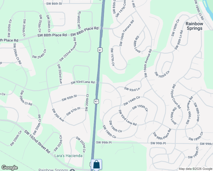 map of restaurants, bars, coffee shops, grocery stores, and more near 19900 Southwest 93rd Lane Road in Dunnellon