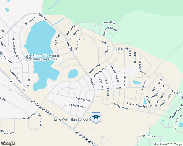 map of restaurants, bars, coffee shops, grocery stores, and more near 208 Locust Pass Circle in Ocala