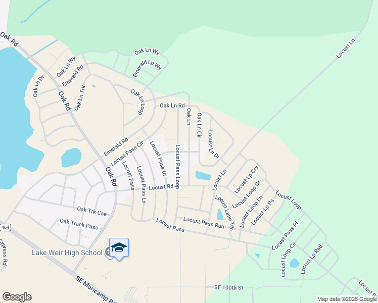 map of restaurants, bars, coffee shops, grocery stores, and more near 229 Oak Lane in Ocala