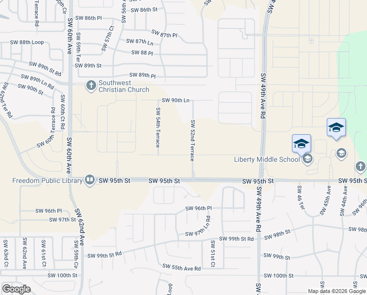 map of restaurants, bars, coffee shops, grocery stores, and more near 5340 Southwest 93rd Lane in Ocala