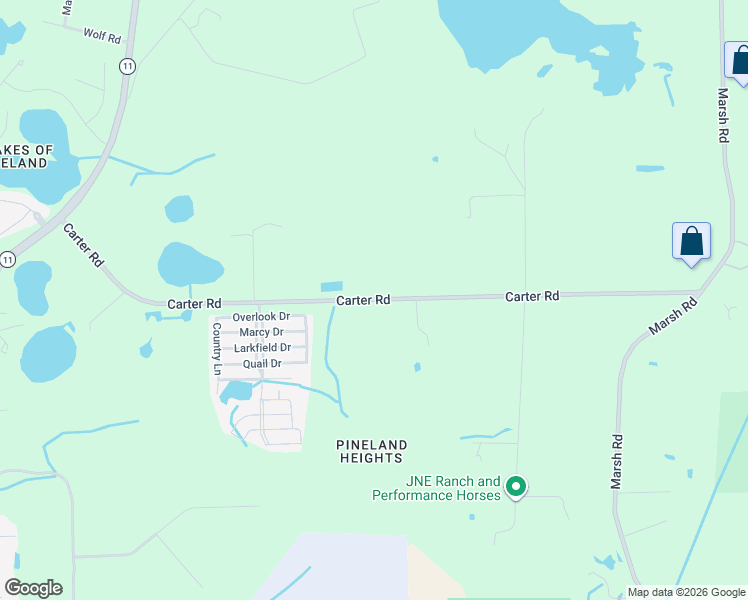 map of restaurants, bars, coffee shops, grocery stores, and more near 1012-1178 Carter Road in DeLand
