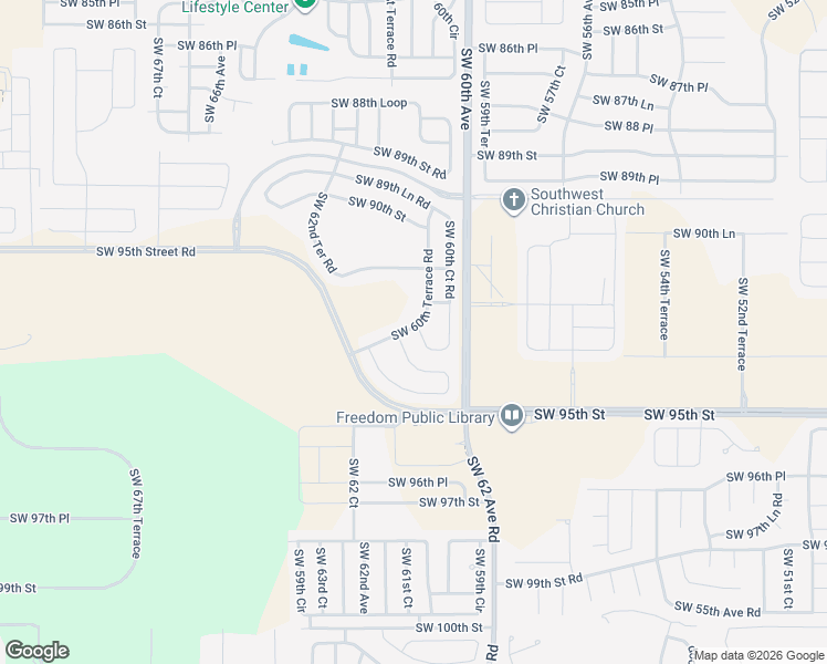 map of restaurants, bars, coffee shops, grocery stores, and more near 9253 Southwest 60th Terrace Road in Ocala