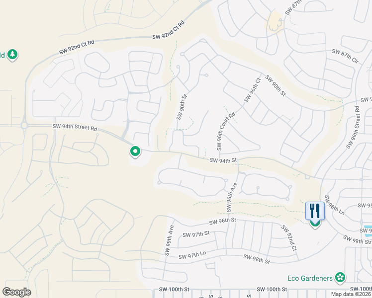 map of restaurants, bars, coffee shops, grocery stores, and more near 9219 Southwest 97th Circle in Ocala